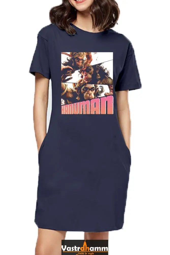 Hanuman Celestial GuardianT-Shirts Dress for Women Vastrdhamm