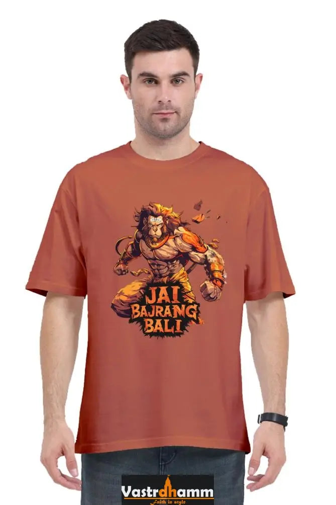 Hanuman Courage Oversized Classic T-Shirts for Men Vastrdhamm