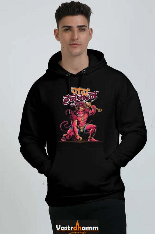 Hanuman Courage Oversized Hooded Sweatshirt T-Shirts for Men Vastrdhamm