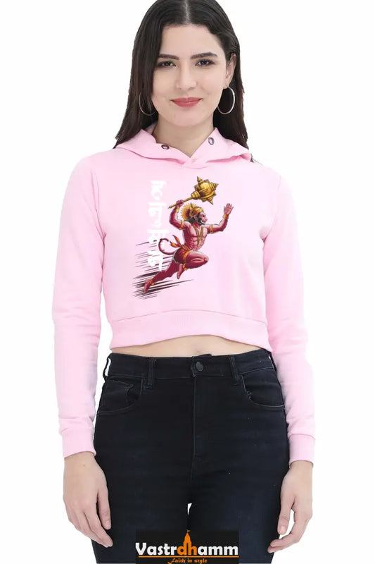 Hanuman CourageCrop Hoodies for Women Vastrdhamm