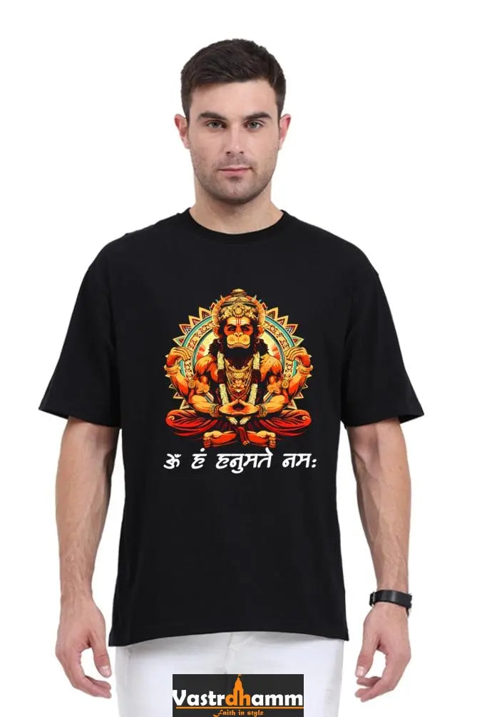 Hanuman Devotee Power Oversized Classic T-Shirts for Men Vastrdhamm