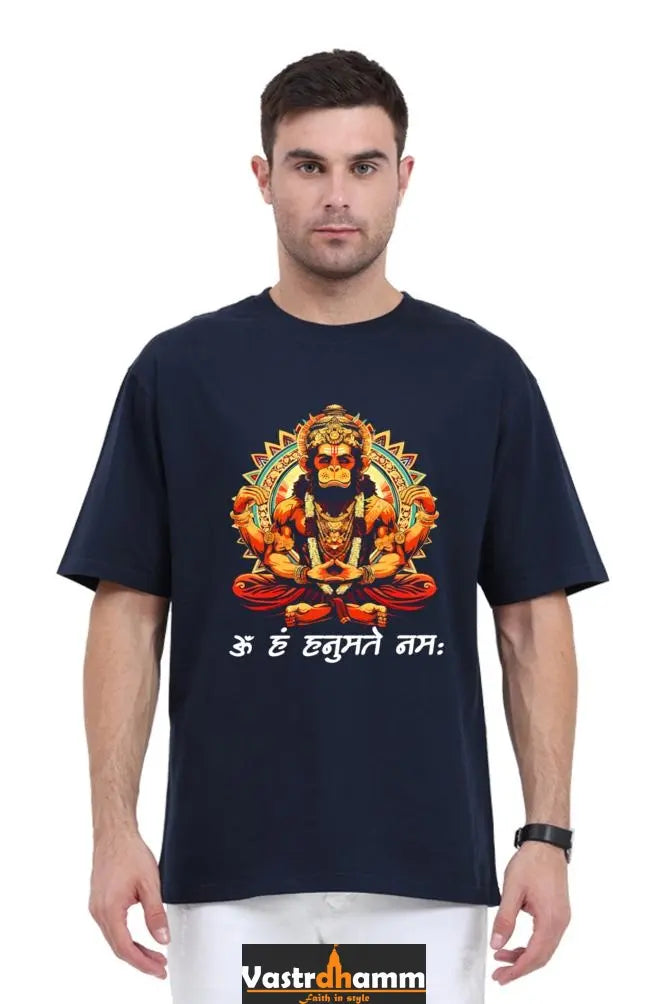 Hanuman Devotee Power Oversized Classic T-Shirts for Men Vastrdhamm