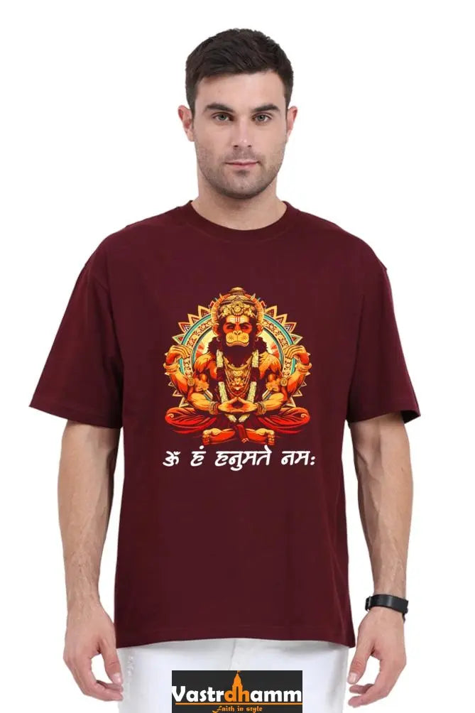 Hanuman Devotee Power Oversized Classic T-Shirts for Men Vastrdhamm