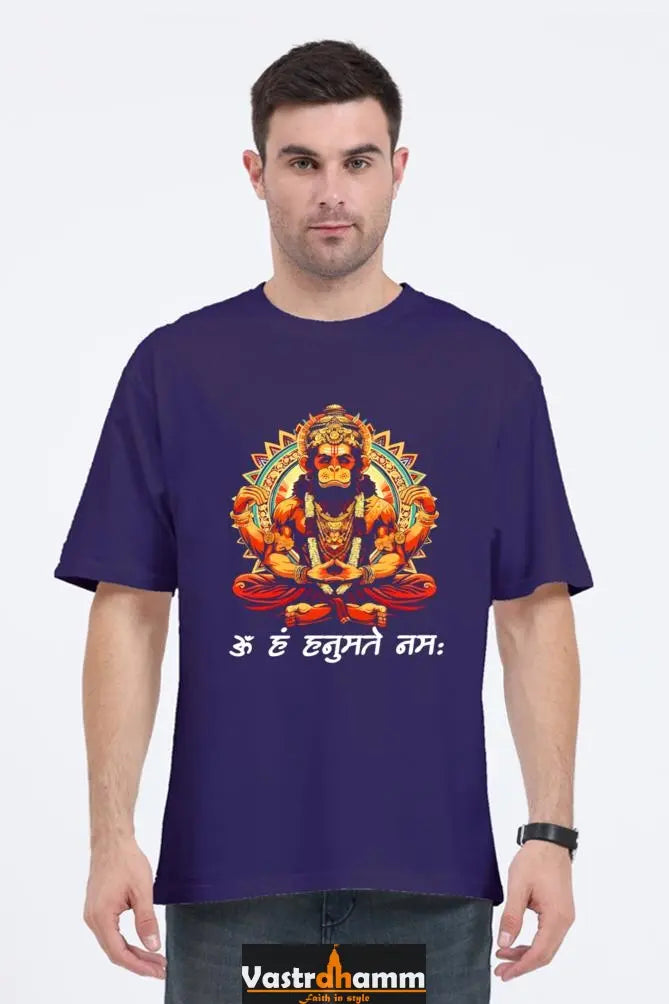 Hanuman Devotee Power Oversized Classic T-Shirts for Men Vastrdhamm