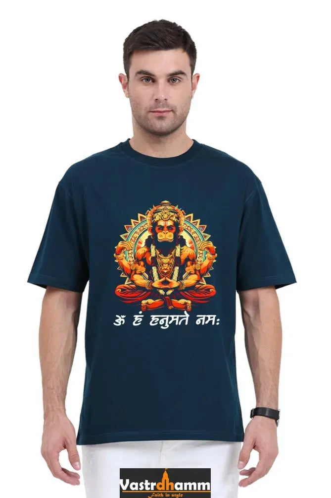 Hanuman Devotee Power Oversized Classic T-Shirts for Men Vastrdhamm