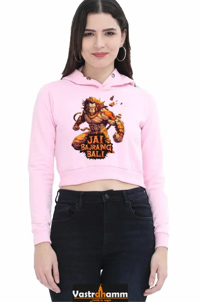 Hanuman DevoteeCrop Hoodies for Women Vastrdhamm