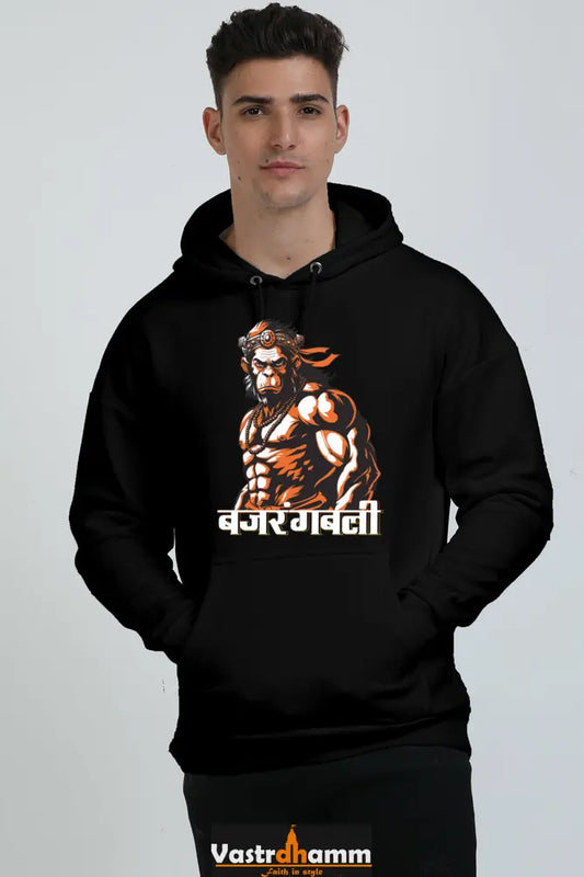 Hanuman Devotion Oversized Hooded Sweatshirt T-Shirts for Men Vastrdhamm