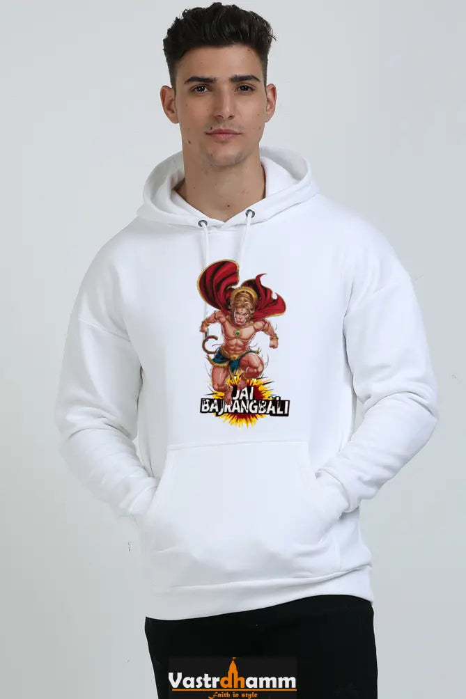 Hanuman Devotional Hero Oversized Hooded Sweatshirt T-Shirts for Men Vastrdhamm