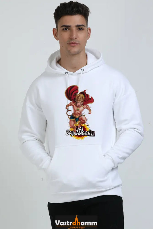 Hanuman Devotional Hero Oversized Hooded Sweatshirt T-Shirts for Men Vastrdhamm