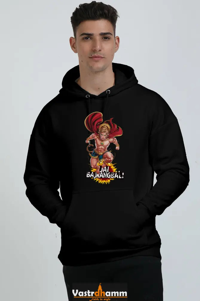 Hanuman Devotional Hero Oversized Hooded Sweatshirt T-Shirts for Men Vastrdhamm