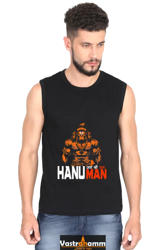Hanuman Devotional Hero Round Neck Sleeveless T-Shirts for Men Vastrdhamm