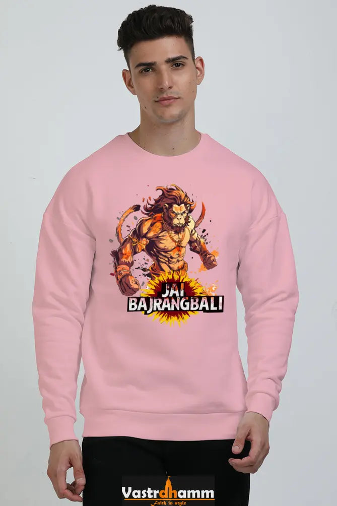 Hanuman Devotional Power Oversized Sweatshirt T-Shirts for Men Vastrdhamm