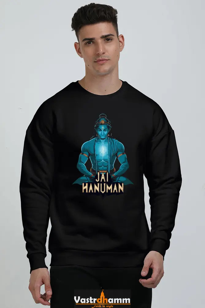 Hanuman Devotional Power Oversized Sweatshirt T-Shirts for Men Vastrdhamm