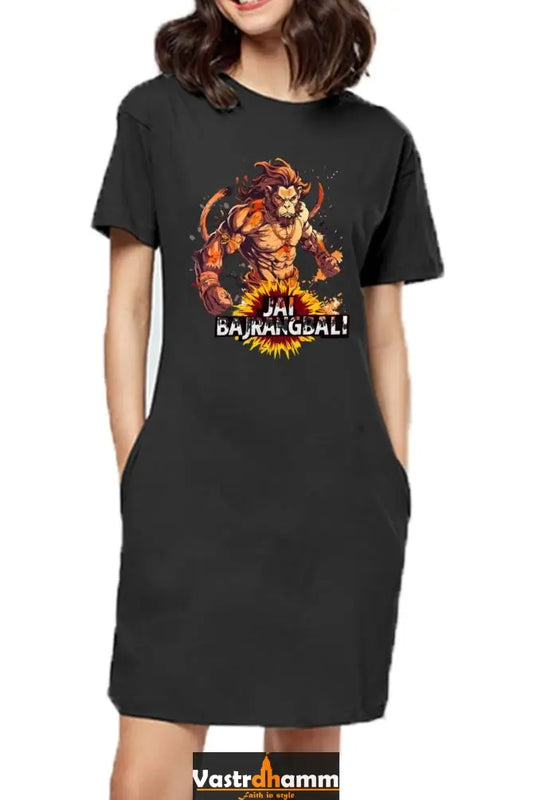 Hanuman Devotional PowerT-Shirts Dress for Women Vastrdhamm