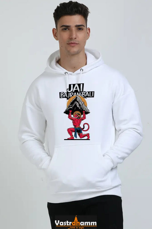 Hanuman Devotional Spirit Oversized Hooded Sweatshirt T-Shirts for Men Vastrdhamm