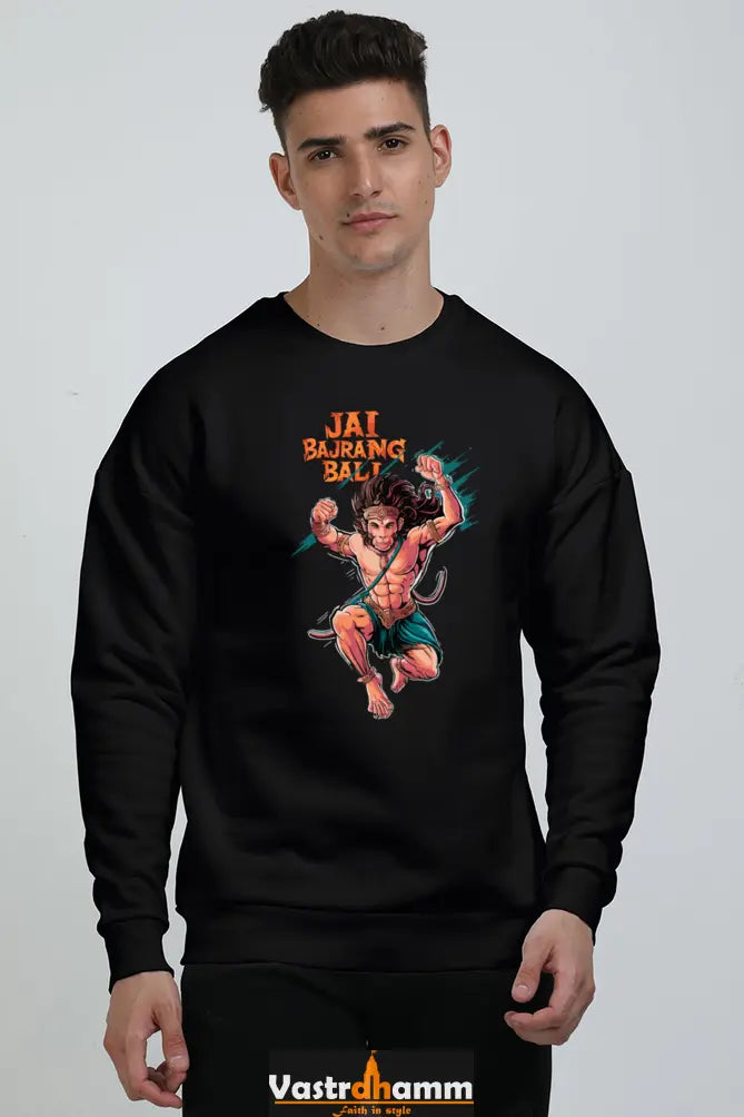 Hanuman Devotional Spirit Oversized Sweatshirt T-Shirts for Men Vastrdhamm
