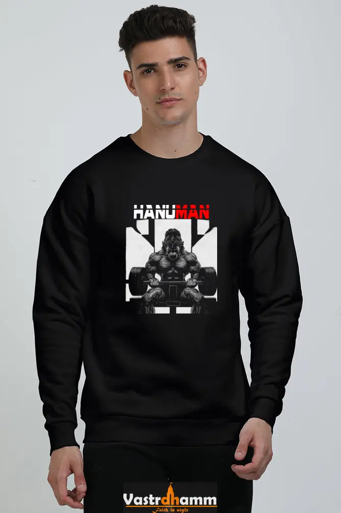 Hanuman Devotional Warrior Oversized Sweatshirt T-Shirts for Men Vastrdhamm