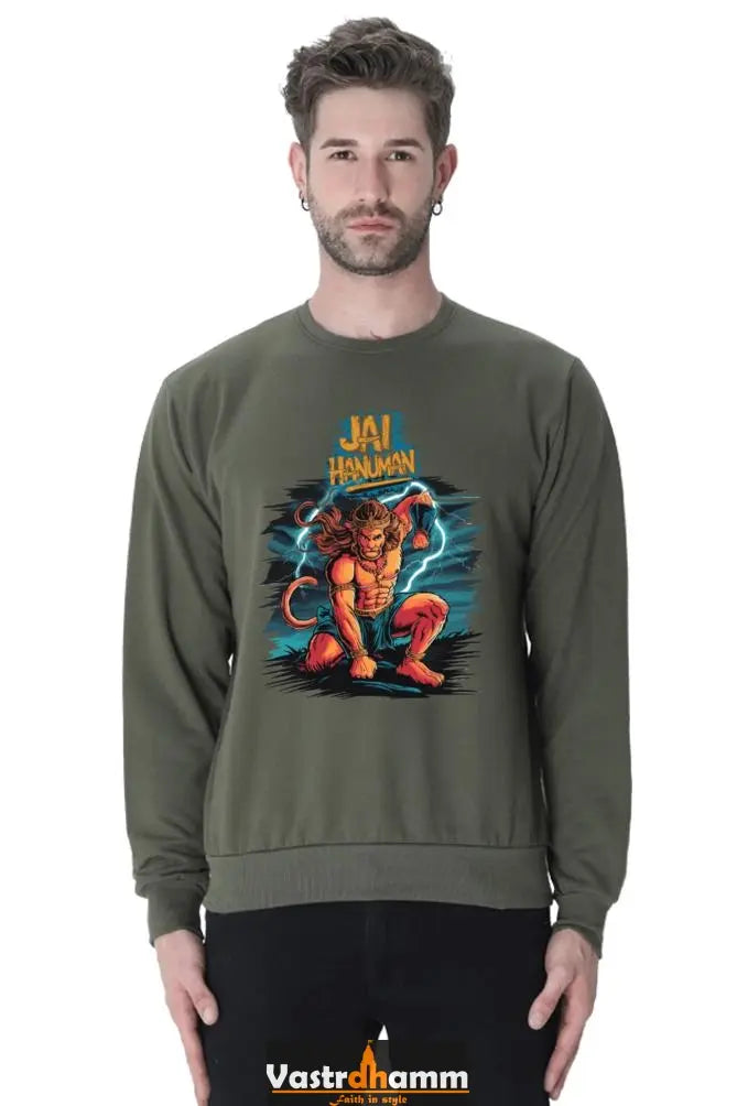 Hanuman Devotional Warrior Sweatshirt T-Shirts for Men Vastrdhamm