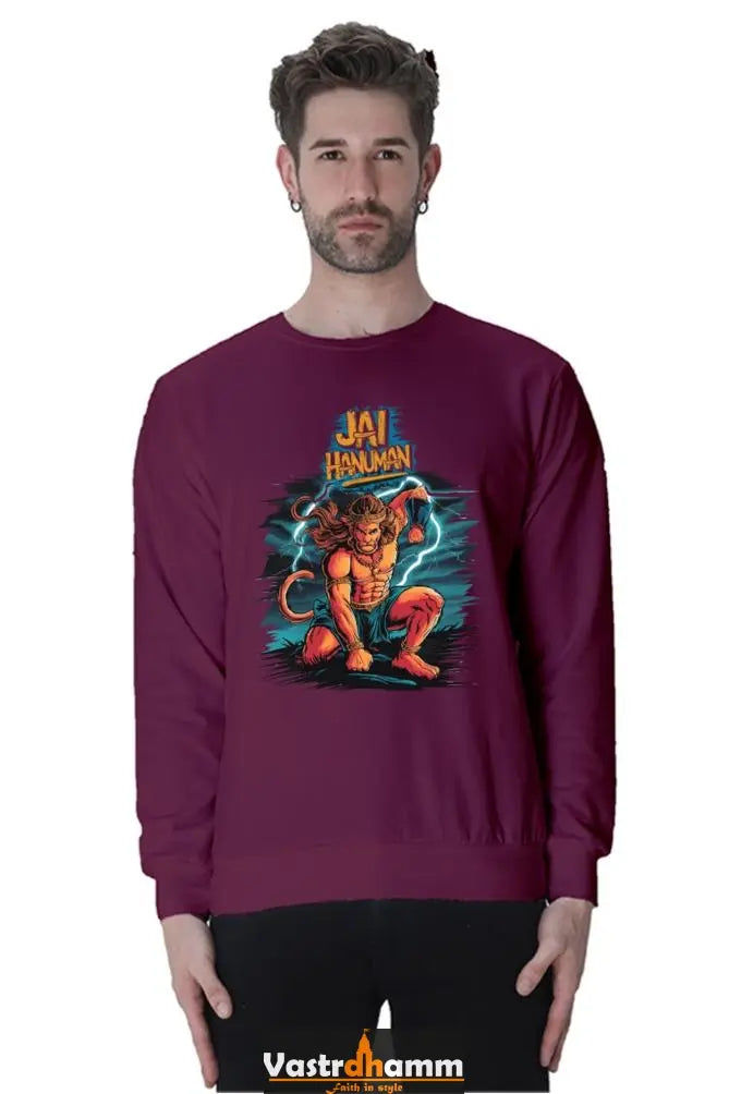 Hanuman Devotional Warrior Sweatshirt T-Shirts for Men Vastrdhamm