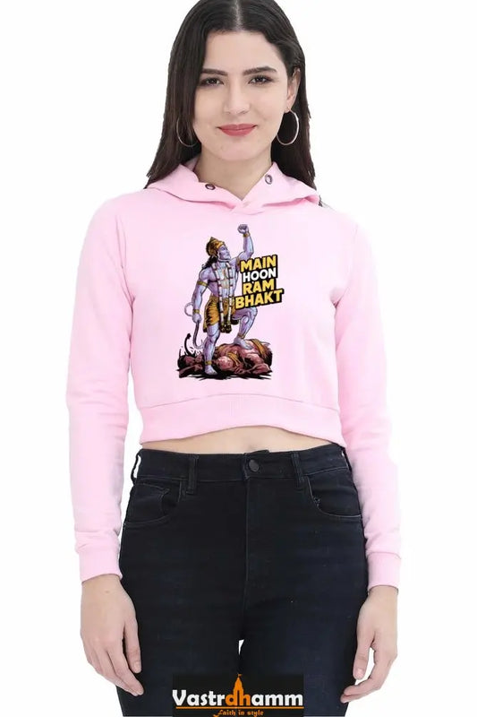 Hanuman Devotional WarriorCrop Hoodies for Women Vastrdhamm