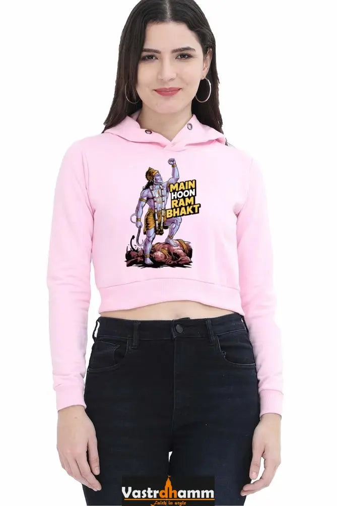 Hanuman Devotional WarriorCrop Hoodies for Women Vastrdhamm