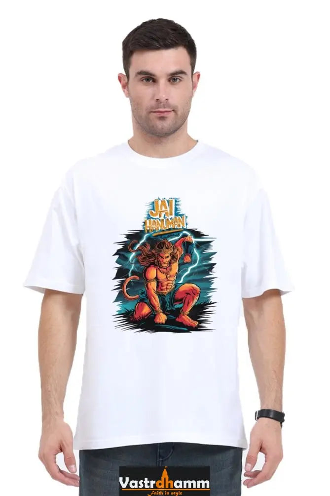 Hanuman Divine Dynamo Oversized Classic T-Shirts for Men Vastrdhamm