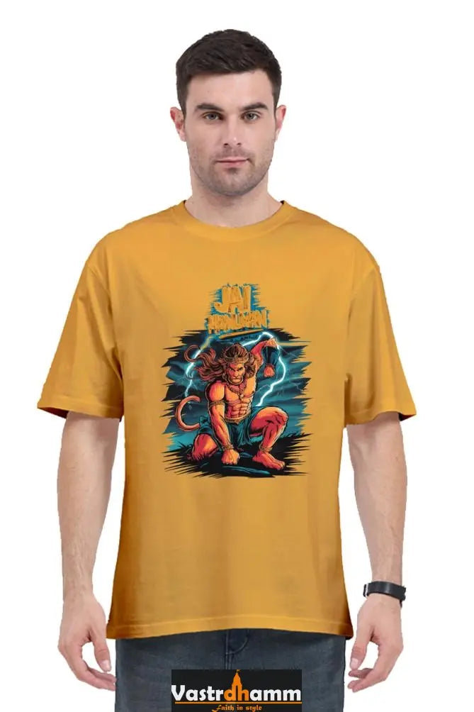 Hanuman Divine Dynamo Oversized Classic T-Shirts for Men Vastrdhamm