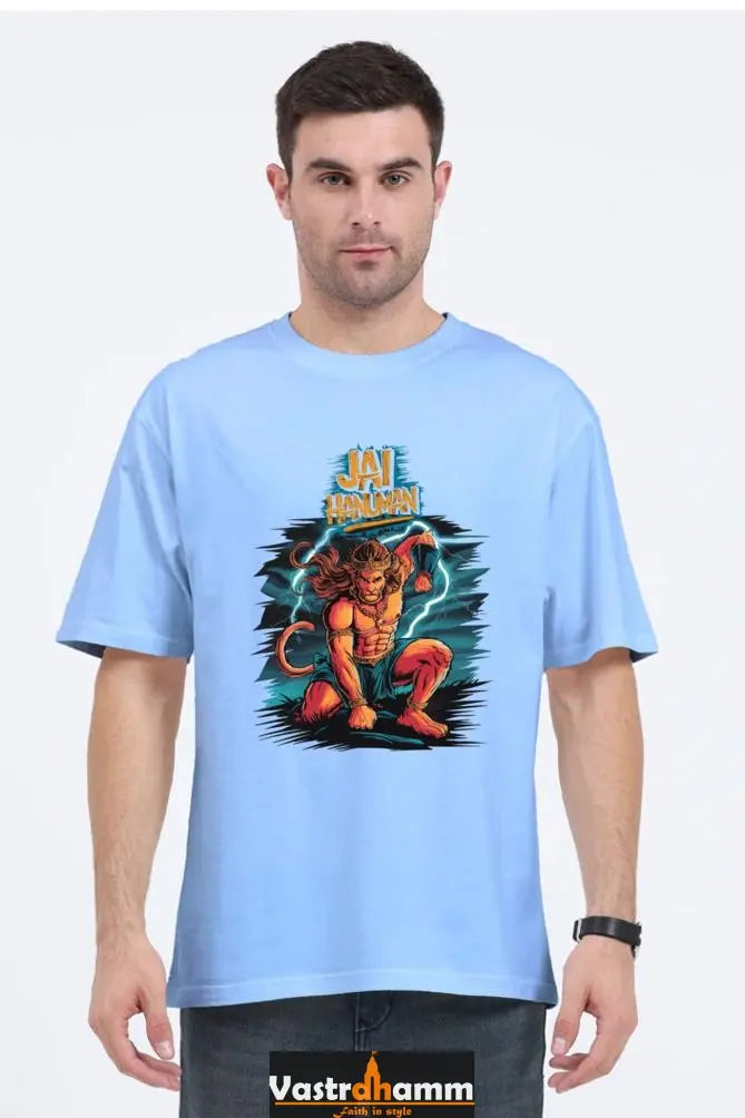 Hanuman Divine Dynamo Oversized Classic T-Shirts for Men Vastrdhamm