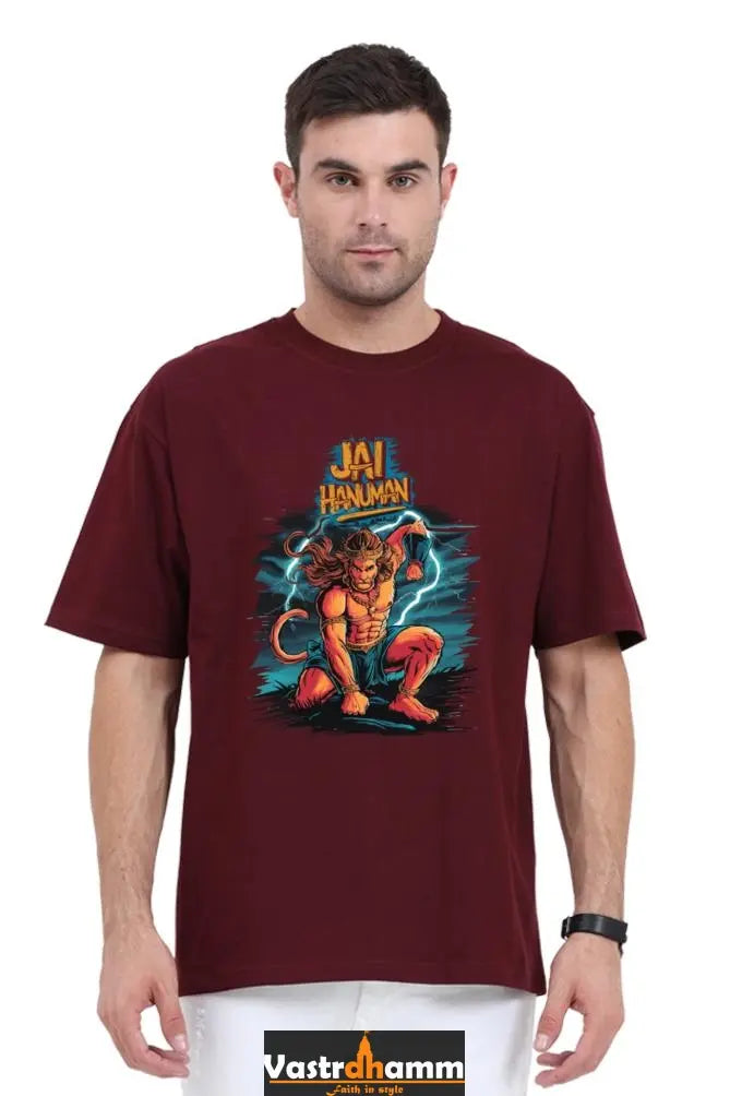 Hanuman Divine Dynamo Oversized Classic T-Shirts for Men Vastrdhamm