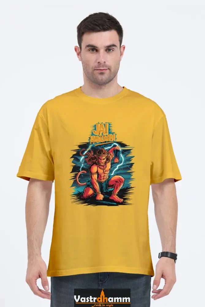 Hanuman Divine Dynamo Oversized Classic T-Shirts for Men Vastrdhamm