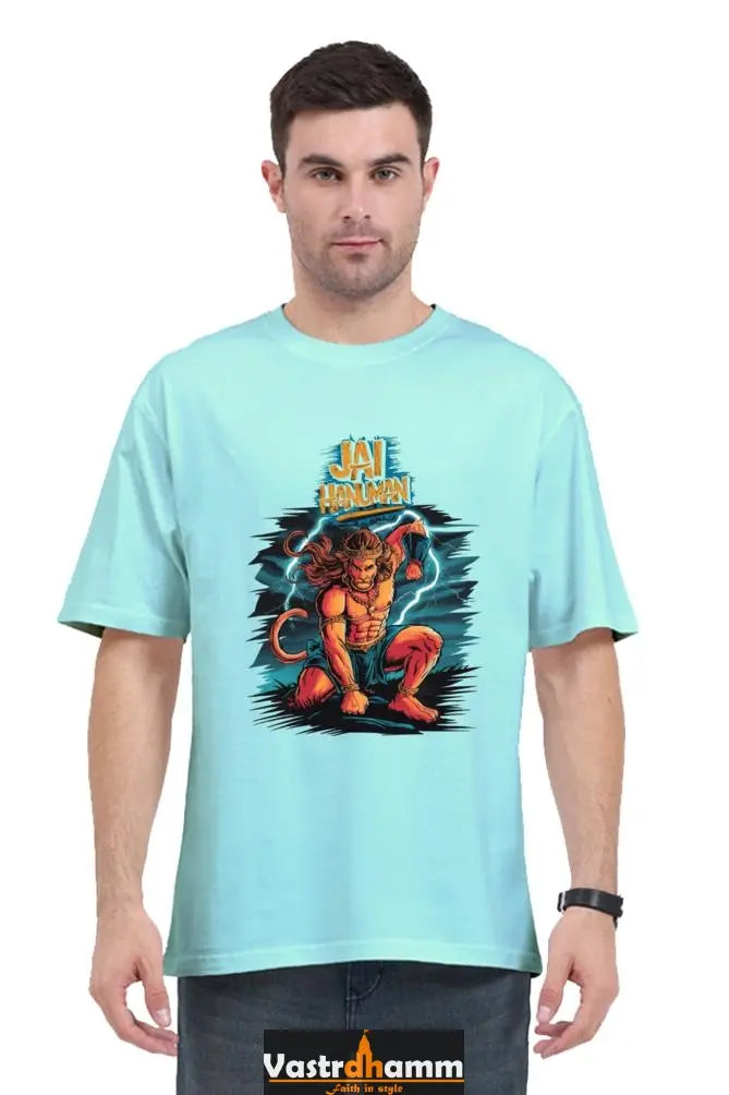 Hanuman Divine Dynamo Oversized Classic T-Shirts for Men Vastrdhamm