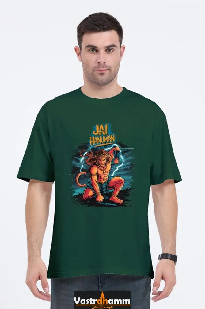 Hanuman Divine Dynamo Oversized Classic T-Shirts for Men Vastrdhamm