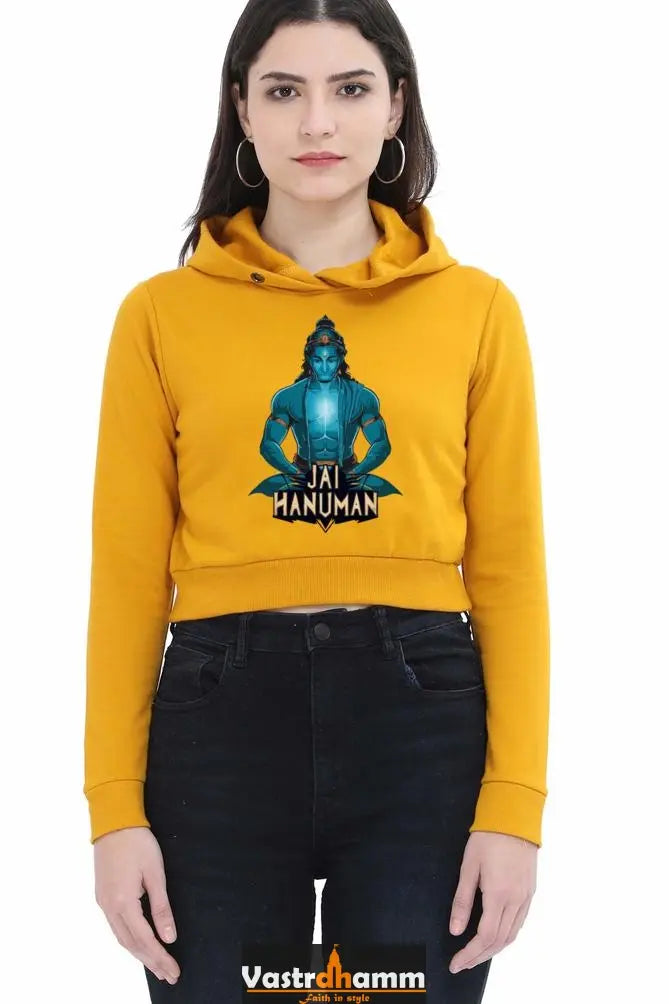 Hanuman Divine DynamoCrop Hoodies for Women Vastrdhamm