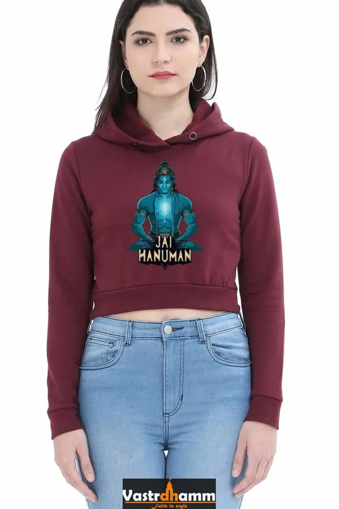 Hanuman Divine DynamoCrop Hoodies for Women Vastrdhamm