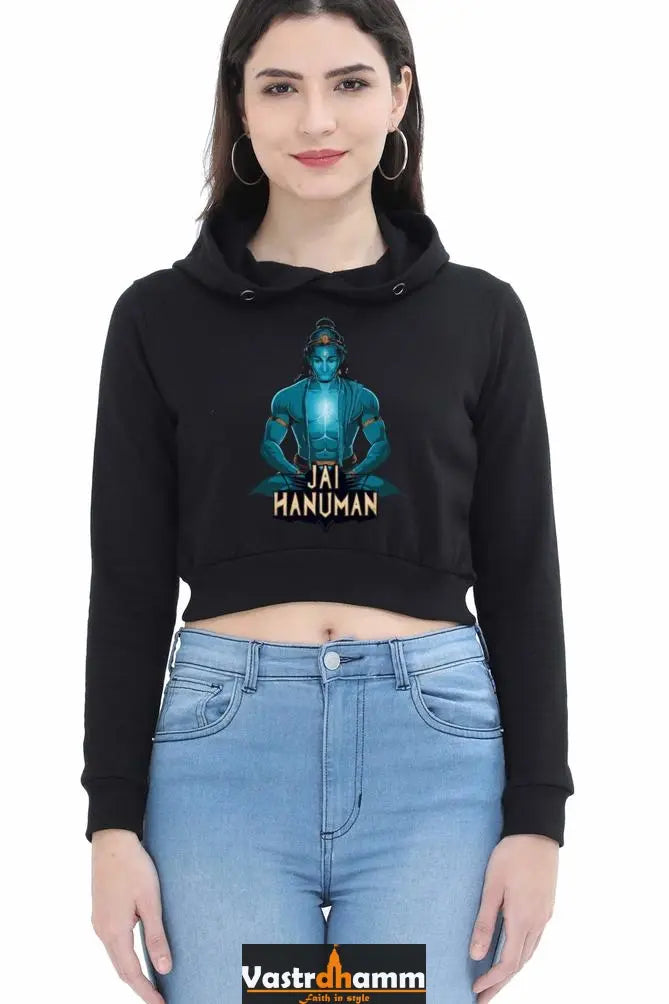 Hanuman Divine DynamoCrop Hoodies for Women Vastrdhamm