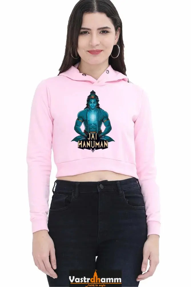 Hanuman Divine DynamoCrop Hoodies for Women Vastrdhamm