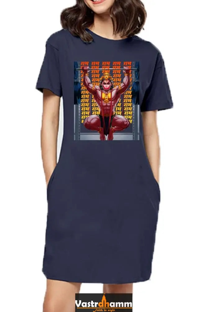 Hanuman Divine EnergyT-Shirts Dress for Women Vastrdhamm