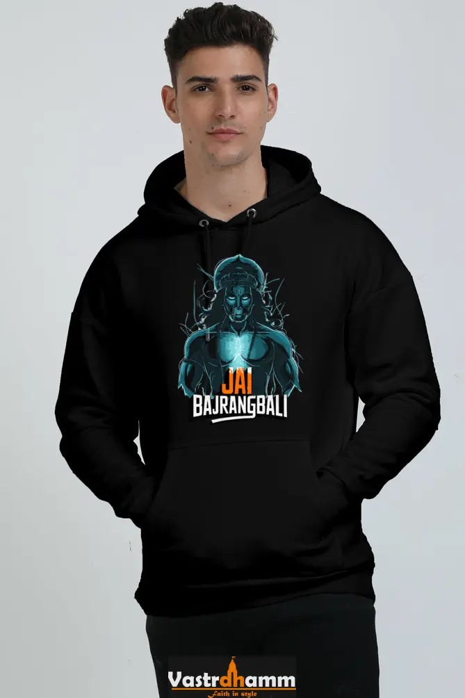 Hanuman Divine Faith Oversized Hooded Sweatshirt T-Shirts for Men Vastrdhamm