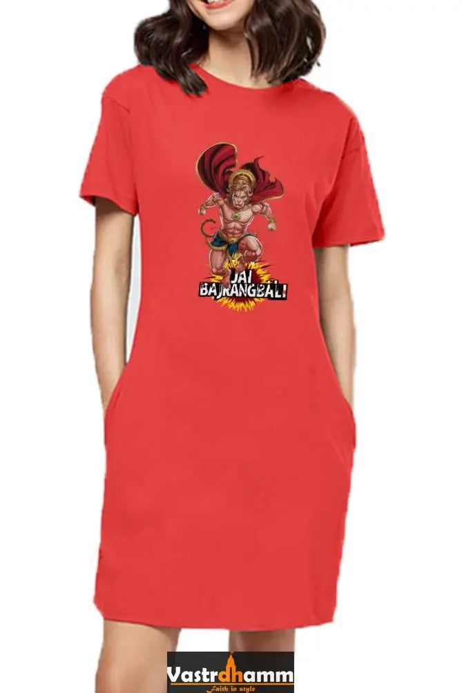 Hanuman Divine FaithT-Shirts Dress for Women Vastrdhamm