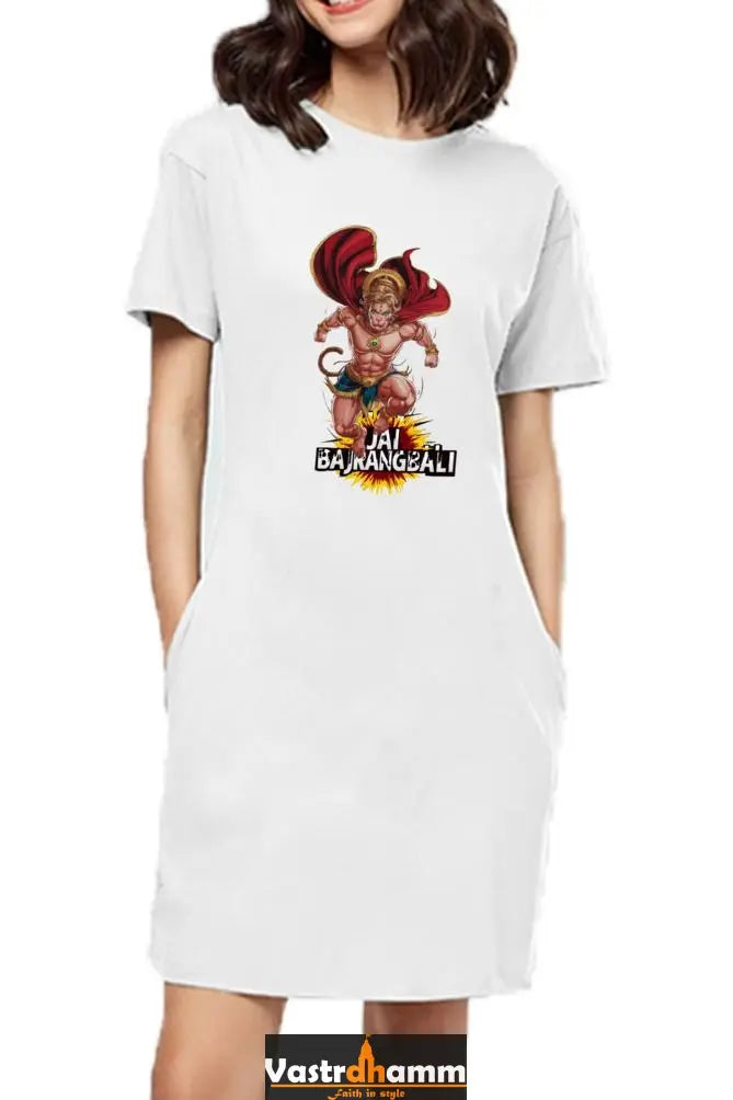 Hanuman Divine FaithT-Shirts Dress for Women Vastrdhamm