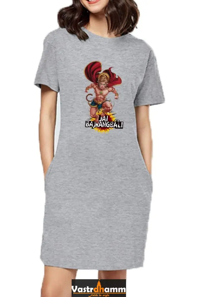 Hanuman Divine FaithT-Shirts Dress for Women Vastrdhamm