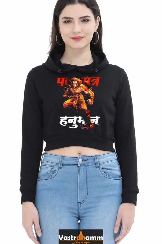 Hanuman Divine PowerhouseCrop Hoodies for Women Vastrdhamm