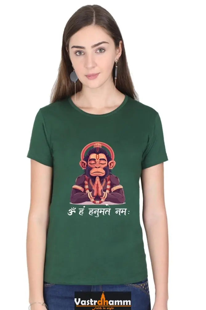 Hanuman Divine Protector Round Neck Half Sleeve Classic T-Shirts for Women Vastrdhamm