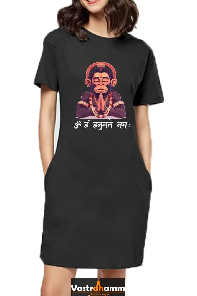 Hanuman Divine ProtectorT-Shirts Dress for Women Vastrdhamm