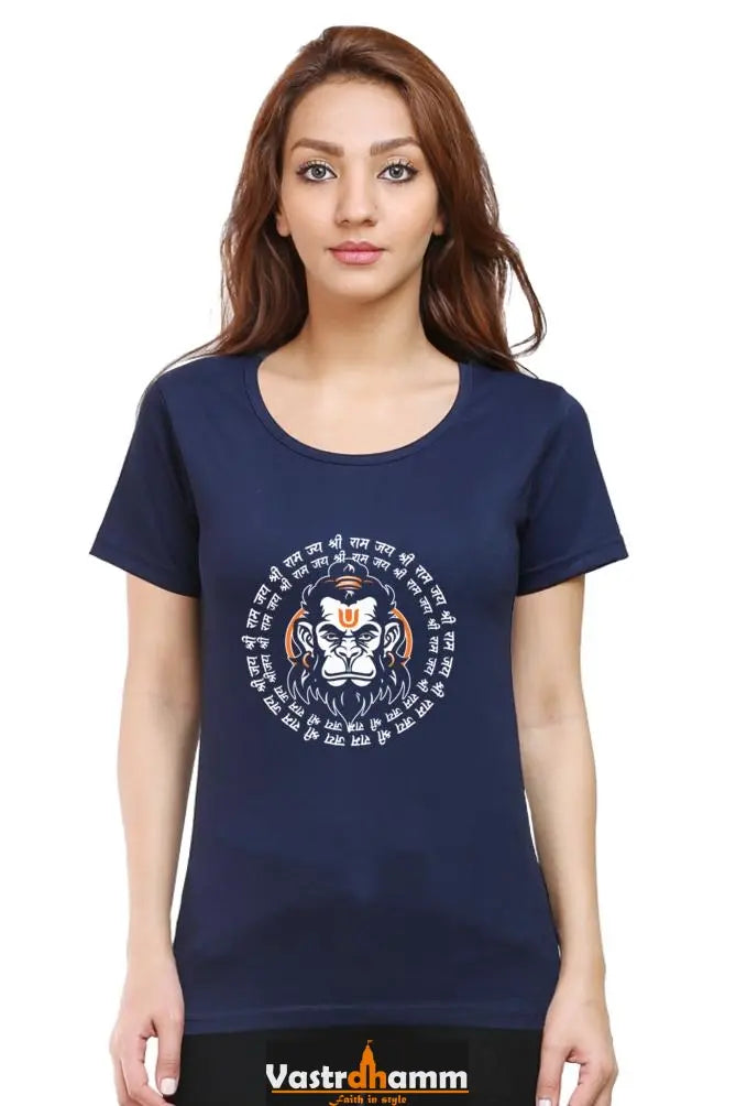 Hanuman Energy Round Neck Half Sleeve Classic T-Shirts for Women Vastrdhamm