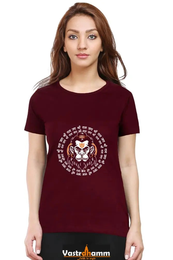 Hanuman Energy Round Neck Half Sleeve Classic T-Shirts for Women Vastrdhamm