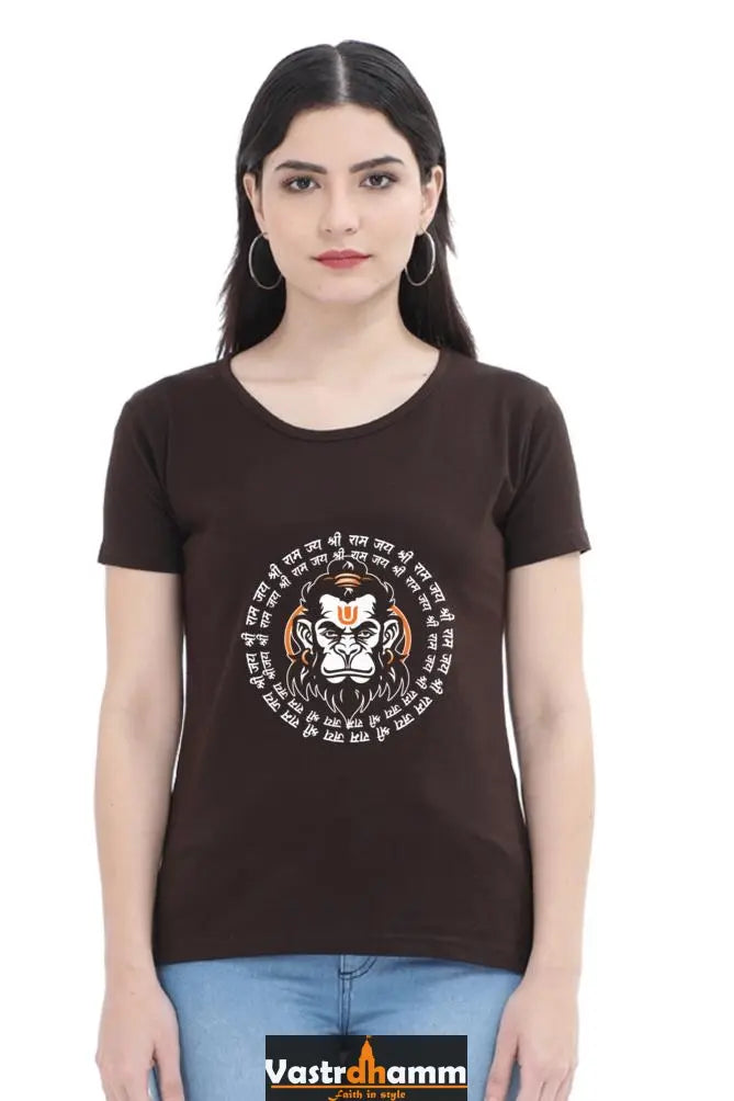 Hanuman Energy Round Neck Half Sleeve Classic T-Shirts for Women Vastrdhamm