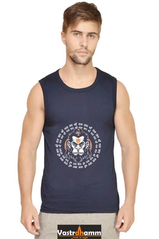 Hanuman Energy Round Neck Sleeveless T-Shirts for Men Vastrdhamm