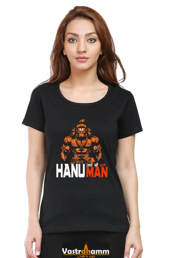 Hanuman Ethereal Force Round Neck Half Sleeve Classic T-Shirts for Women Vastrdhamm