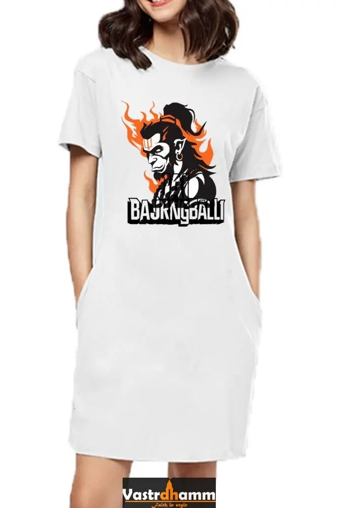 Hanuman Flying HighT-Shirts Dress for Women Vastrdhamm